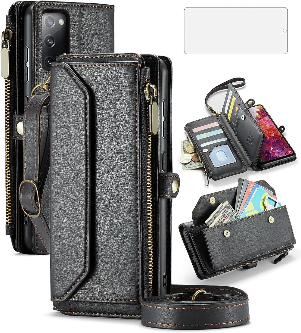Asuwish Phone Case for Samsung Galaxy S20 FE 5G 6.5 inch Zipper Wallet Cover